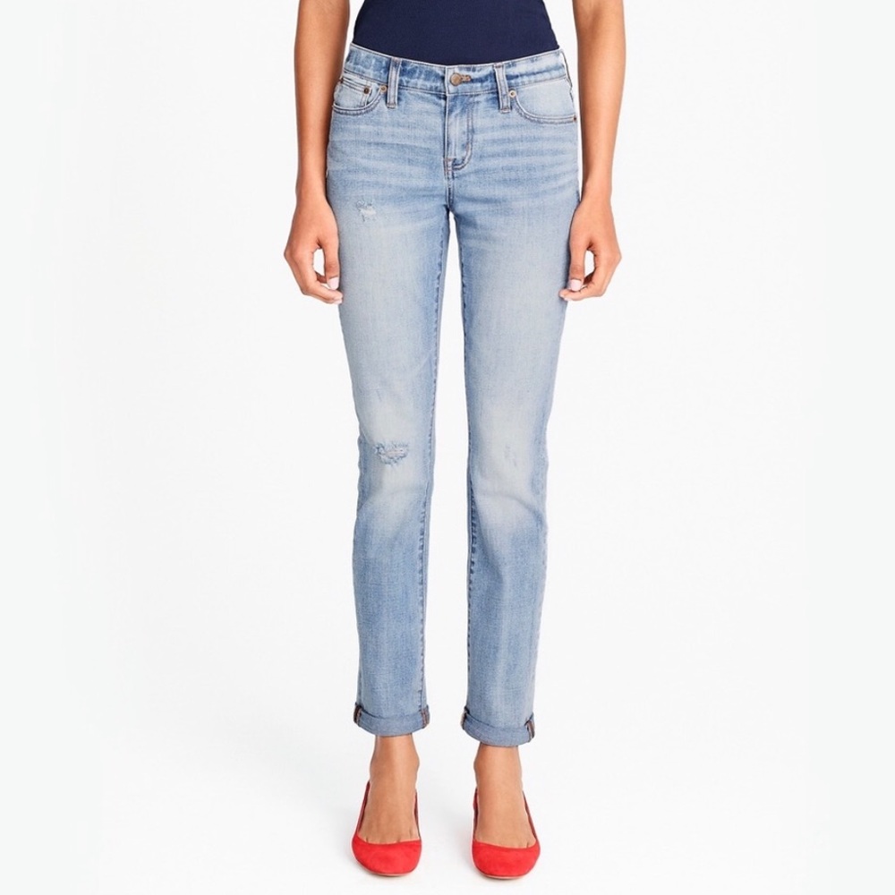 J Crew Key West Light Wash Boyfriend Cut Jeans 27